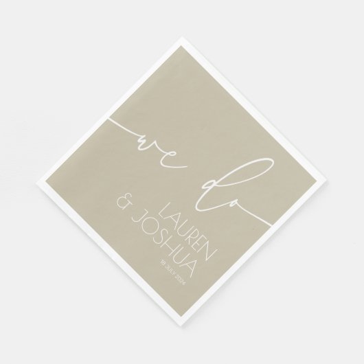 Celery Powder ・ Script Wedding Serviette (Ecke)