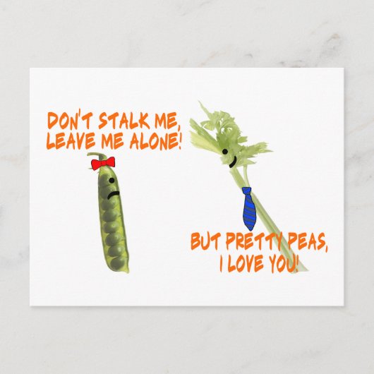 Celery Stalk And Pretty Peas Postkarte (Vorderseite)