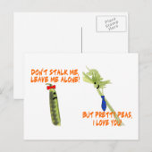 Celery Stalker und Hübsche Erbsen Postkarte (Vorne/Hinten)