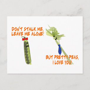 Celery Stalker und Hübsche Erbsen Postkarte