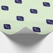 Celery Whart Zickzack Navy Blue Quatrefolie 3 Mono Geschenkpapier (Ecke)