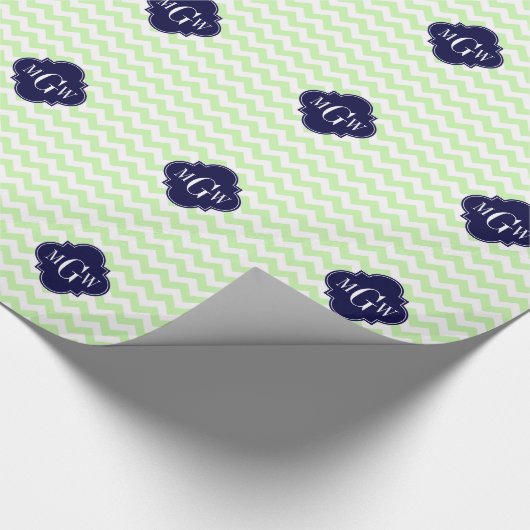 Celery Whart Zickzack Navy Blue Quatrefolie 3 Mono Geschenkpapier (Ecke)