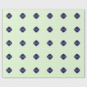 Celery Whart Zickzack Navy Blue Quatrefolie 3 Mono Geschenkpapier (Flach)