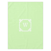 Celery White Greek Key Frame #2 Initial Monogram Tischdecke (Vorderseite)