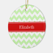 Celery White Zickzack ZigZag Red Name Monogram Keramikornament (Links)