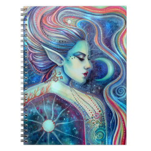 Celesta Fantasy Fee Kunst Monde und Sterne Notizblock