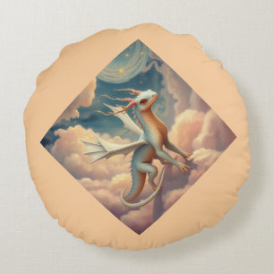 „Celestara – Hüterin der Wolkenreiche“ Rundes Kissen