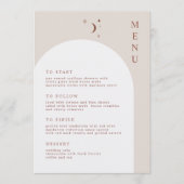 CELESTE Boho Moon & Stars Menükarte (Vorderseite)