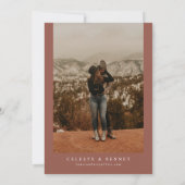 CELESTE Boho Moon & Stars Terracotta Arch Wedding Einladung (Rückseite)