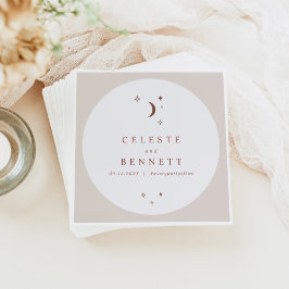 CELESTE Boho Moon & Stars Terracotta Wedding Serviette