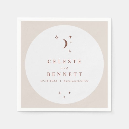 CELESTE Boho Moon & Stars Terracotta Wedding Serviette (Vorderseite)