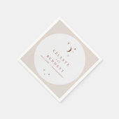 CELESTE Boho Moon & Stars Terracotta Wedding Serviette (Ecke)