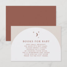 CELESTE Boho Terracotta Bücher für Babybettkarte