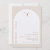 CELESTE Boho Terracotta Moon Arch Baby Dusche Einladung (Vorderseite)