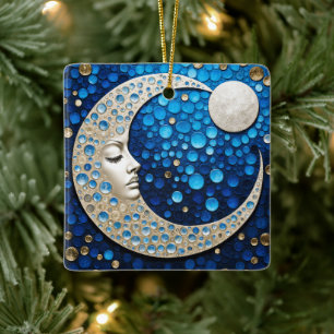 Celeste : Frau auf dem Mond Keramikornament