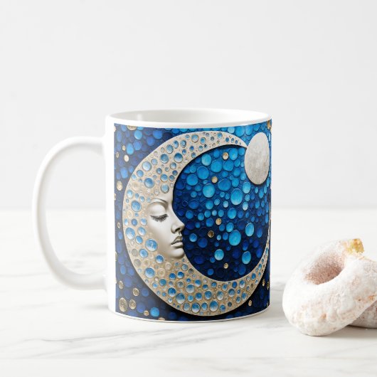 Celeste: Frau im Mond Kaffeetasse (Mit Donut)