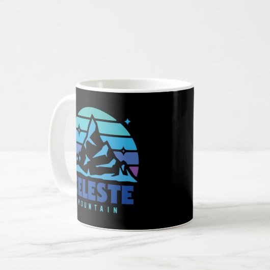 Celeste Mountain Playing Videogames Kaffeetasse (Vorderseite Links)