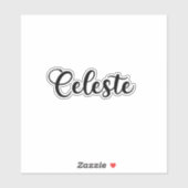 Celeste Name - Handgeschriebene Kalligrafie Aufkleber (Blatt)
