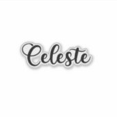 Celeste Name - Handgeschriebene Kalligrafie Aufkleber (Vorderseite)