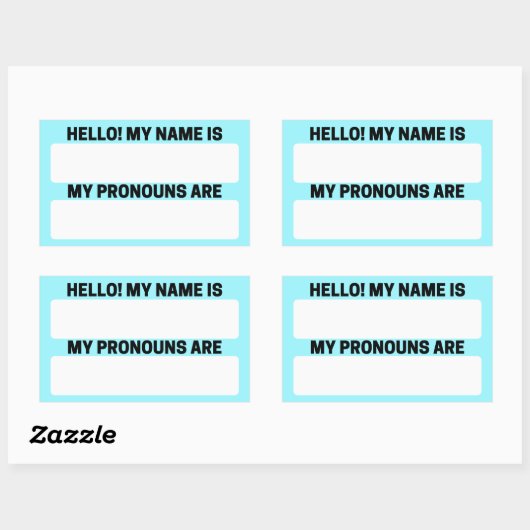 Celeste Name & Pronoun Labels Rechteckiger Aufkleber (Blatt)