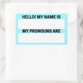 Celeste Name & Pronoun Labels Rechteckiger Aufkleber (Tasche)