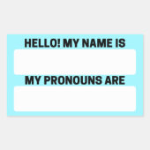 Celeste Name & Pronoun Labels Rechteckiger Aufkleber (Vorderseite)