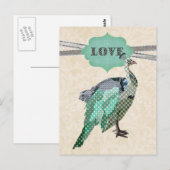 Celeste Peacock LovePostcard Postkarte (Vorne/Hinten)