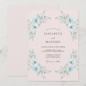 Celeste Rosa Hochzeit bemalt Einladung (Vorne/Hinten)