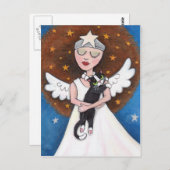 Celeste und ihre Cat Postcard Postkarte (Vorne/Hinten)