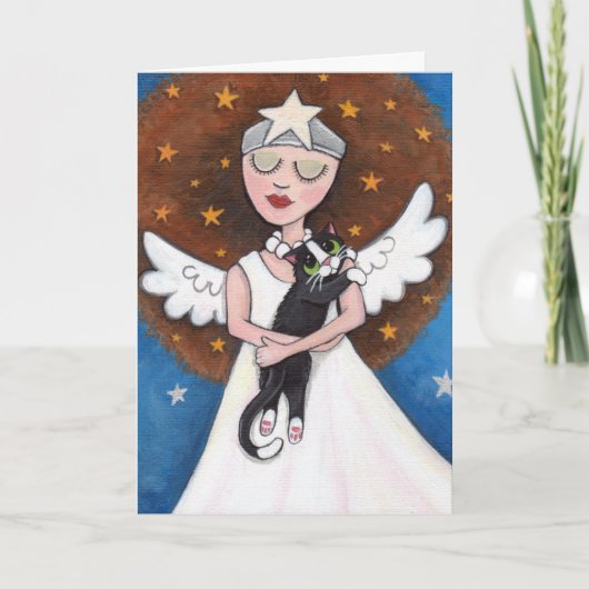 Celeste und ihre Katze - Gruß-Karte Karte (Vorderseite)