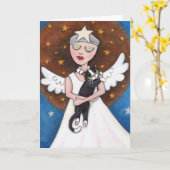 Celeste und ihre Katze - Gruß-Karte Karte (Gelbe Blume)