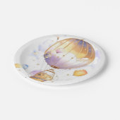 Celestial Adventure: Hot Air Balloon Baby Shower Pappteller (Schrägansicht)