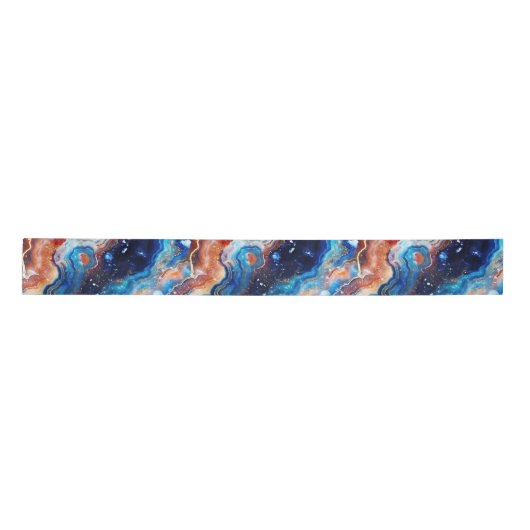 Celestial Agate | Fiery Cosmic Stone Pattern Satinband (Vorderseite)