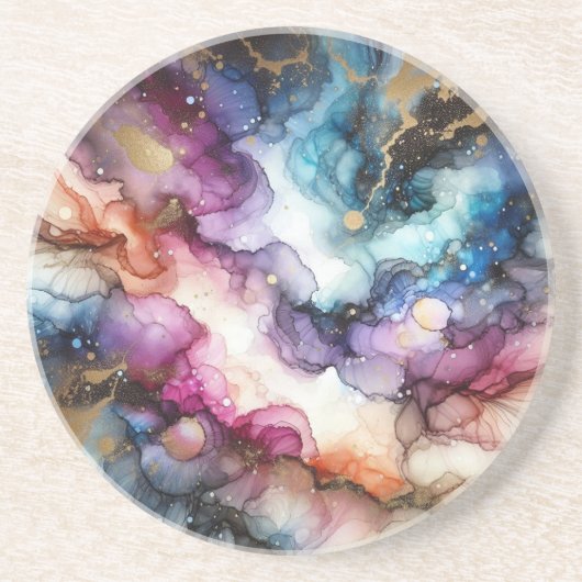Celestial Alcohol Ink Getränkeuntersetzer (Vorne)