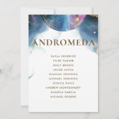 Celestial Andromda Seating Chart Card mit Gast Nam (Rückseite)