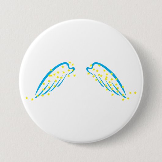 Celestial Angel Wings with Sparkling Stars Button (Vorderseite)