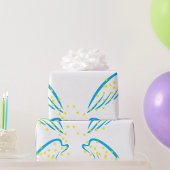 Celestial Angel Wings with Sparkling Stars Geschenkpapier