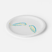 Celestial Angel Wings with Sparkling Stars Pappteller (Schrägansicht)