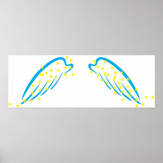 Celestial Angel Wings with Sparkling Stars Poster (Vorne)
