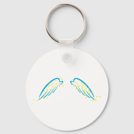 Celestial Angel Wings with Sparkling Stars Schlüsselanhänger (Vorderseite)