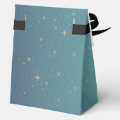 Celestial Aquamarin Gold Sun Moon Stars Hochzeit Geschenkschachtel (Rückseite)