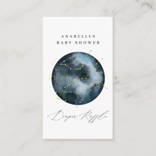 Celestial Aquarellmond und Sternenbillardverlosung Begleitkarte