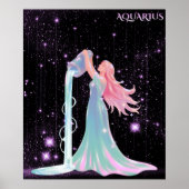 Celestial Aquarius – Astrology Art Poster (Vorne)