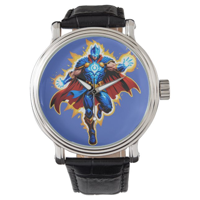Celestial Arc Knight – Blue Energy Ascension Armbanduhr (Vorderseite)