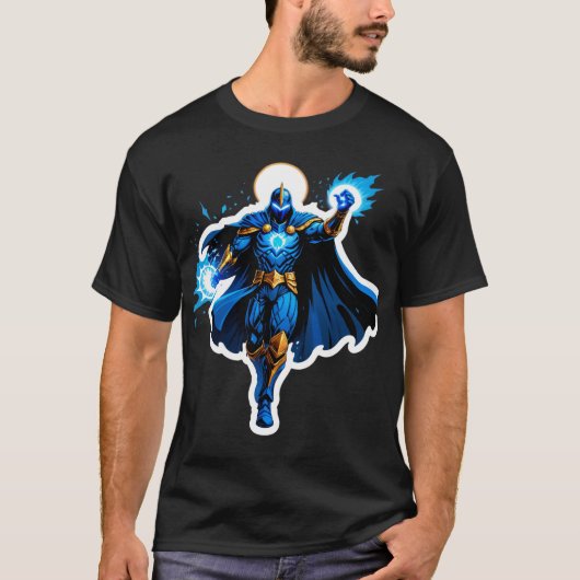 Celestial Arc Knight – Blue Energy Ascension T-Shirt (Vorderseite)