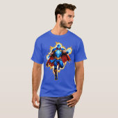 Celestial Arc Knight – Blue Energy Ascension T-Shirt (Vorne ganz)