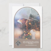 Celestial Arch Moon & Sun Monogram Wappen QR Code Einladung (Rückseite)