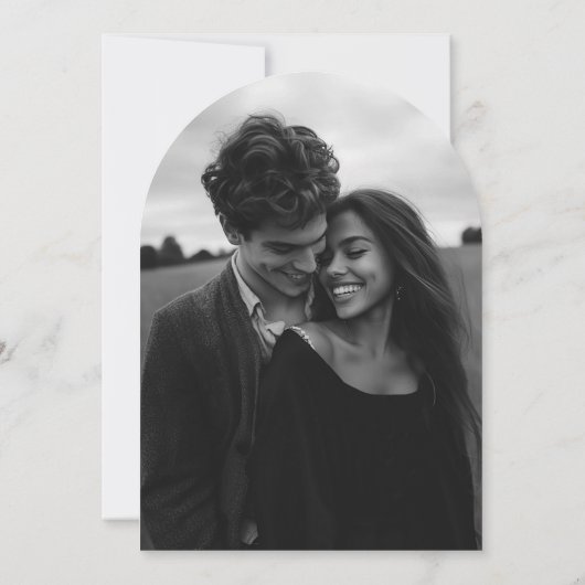 Celestial Arch Shape Wedding Einladungs-Foto Einladung (Rückseite)