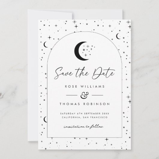 Celestial Arched Save the Date (Vorderseite)