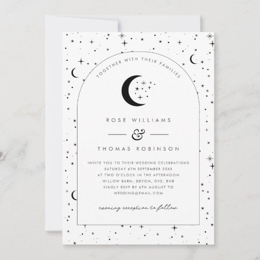 Celestial Arched Wedding Einladung (Vorderseite)